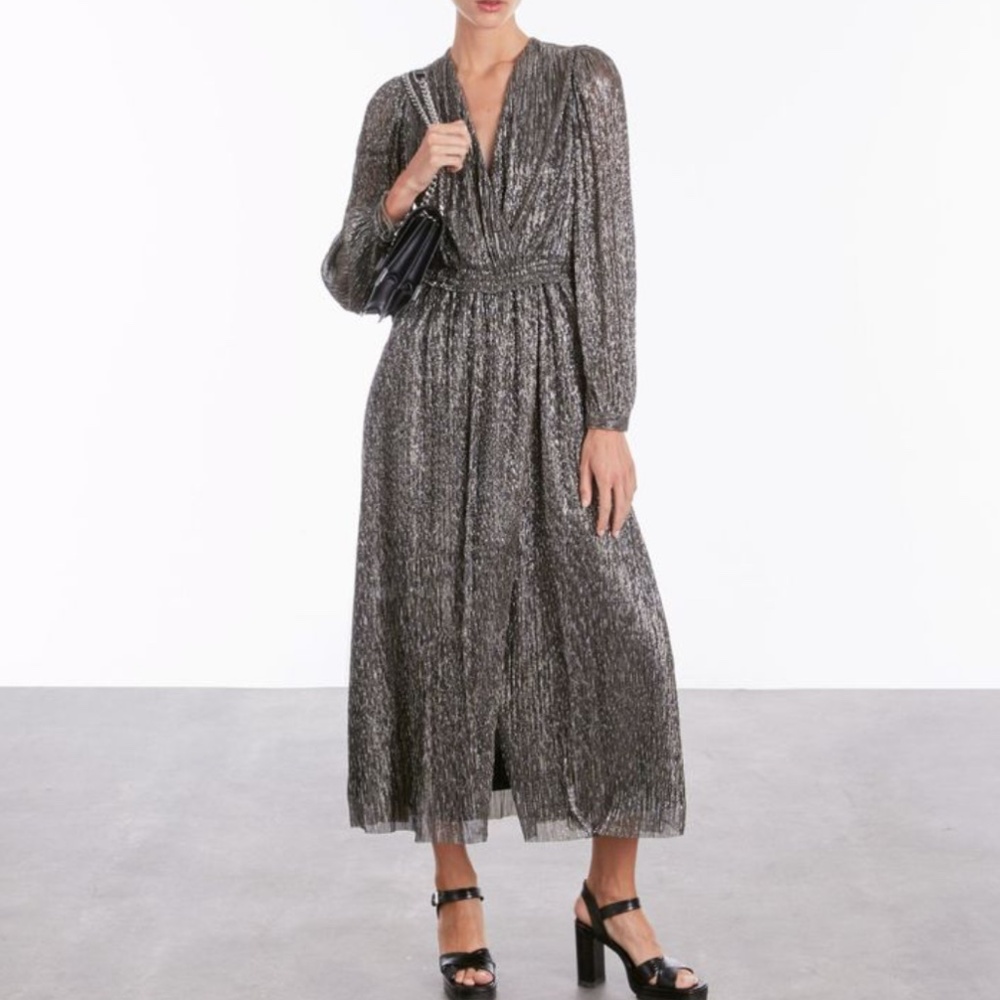 The kooples pleated metallic dress